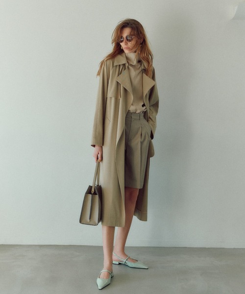 Mila Owen ベージュ トレンチコート ミラ オーウェン Mila Owen ラグランスリーブロングトレンチコート