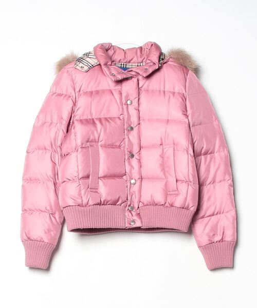 BURBERRY BLUE LABEL」 ダウンジャケット 38 ピンク レディース