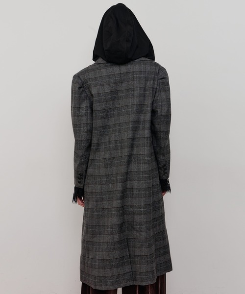 【Belle vintage】ボリューム袖バスクジャケット チェックコート blanc basque（ブランバスク） コート アウター バレンシアチェック柄