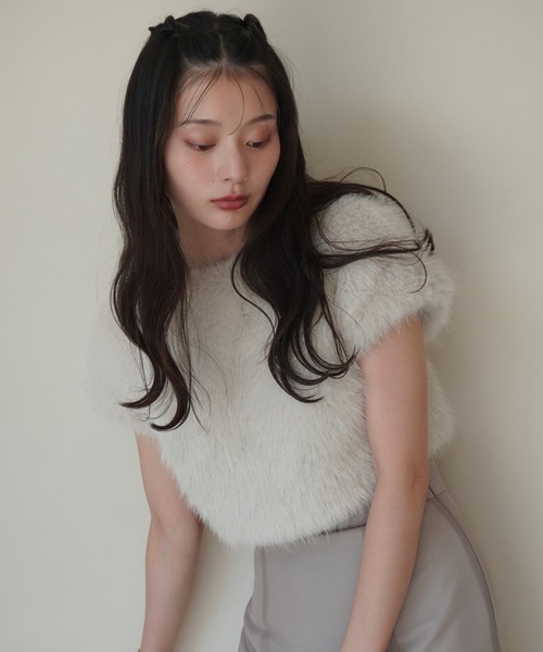 eimy トップス eimy istoire ファートップス 半袖 夏 ショート丈 秋冬