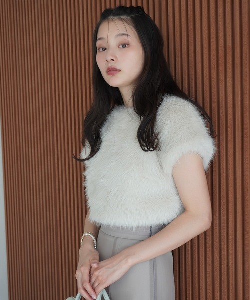 eimy istoire ファートップス 半袖 夏 ショート丈 秋冬