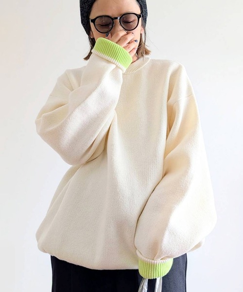 notch. ニット セーター 「notch. by yui」バイカラージャガードニット