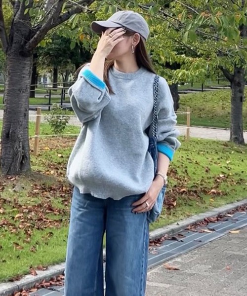 notch. ニット セーター 「notch. by yui」バイカラージャガードニット