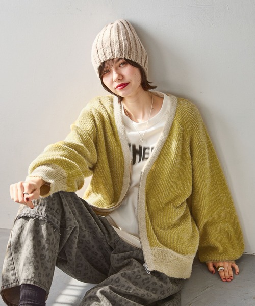 【新品未使用】リバーシブルカーディガン ADRER（アドラー） カーディガン BOUCLE SHAGGY KNIT REVERSIBLE