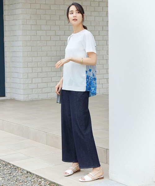 「自由区」 半袖Tシャツ 46 ホワイト レディース_画像2