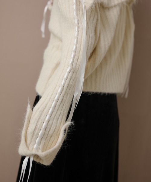 カーディガン ribbon sailor color knit cardigan /リボンセーラー