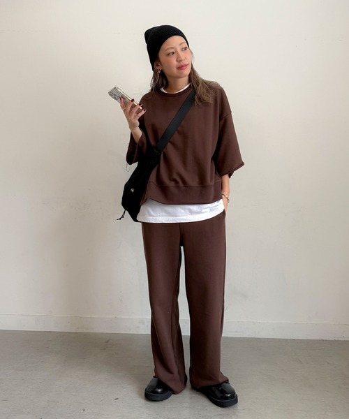 PICHI トレーナー スウェット 七分袖デイリースウェット レディース