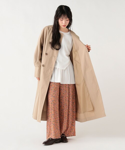 BEAMS HEARTベージュ トレンチコート BEAMS HEART（ビームス ハート） トレンチコート コート 後ボタン