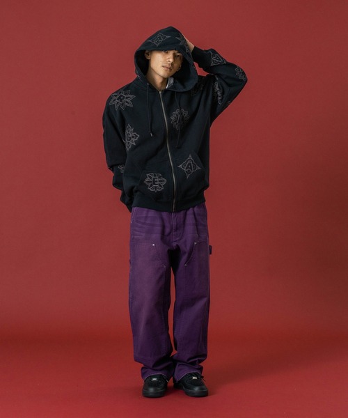 XLARGE（エクストラ ラージ） パーカー ALLOVER EMBROIDERY ZIP UP