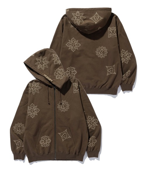 XLARGE（エクストラ ラージ） パーカー ALLOVER EMBROIDERY ZIP UP