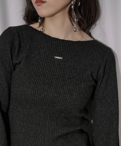 Ezick ニット セーター lace-trimmed rib knit ヘムレースリブニット