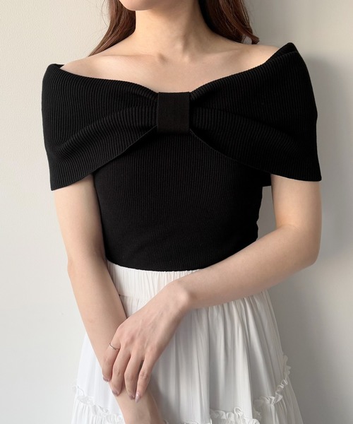 「mipiarl」 ノースリーブニット MEDIUM チャコール レディース_画像3