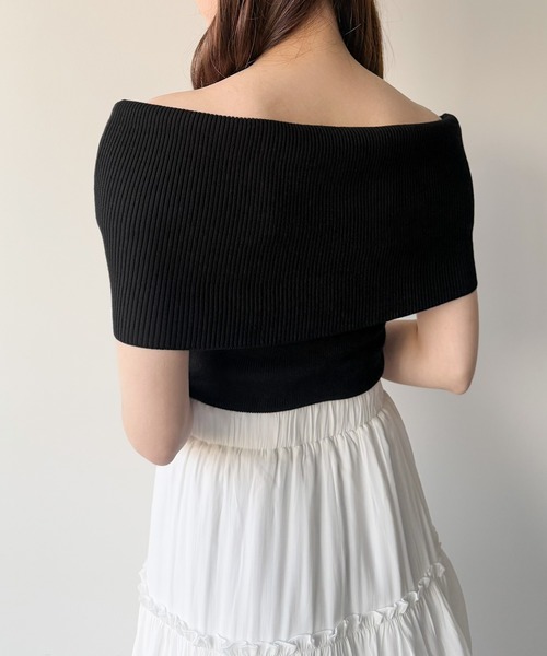 「mipiarl」 ノースリーブニット MEDIUM チャコール レディース_画像4