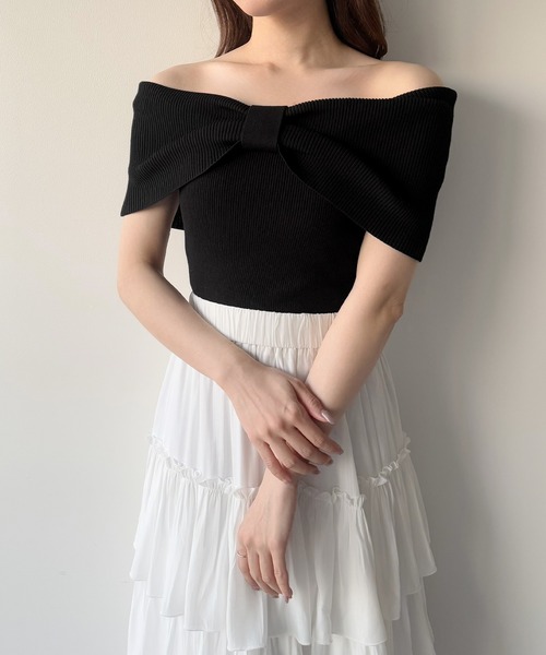 「mipiarl」 ノースリーブニット MEDIUM チャコール レディース_画像5