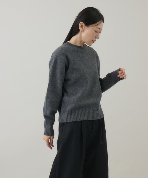 koton ウールカシミアセーター ダークグレー ニット セーター 「kuros'オリジナル」ウールカシミヤ クルーネック