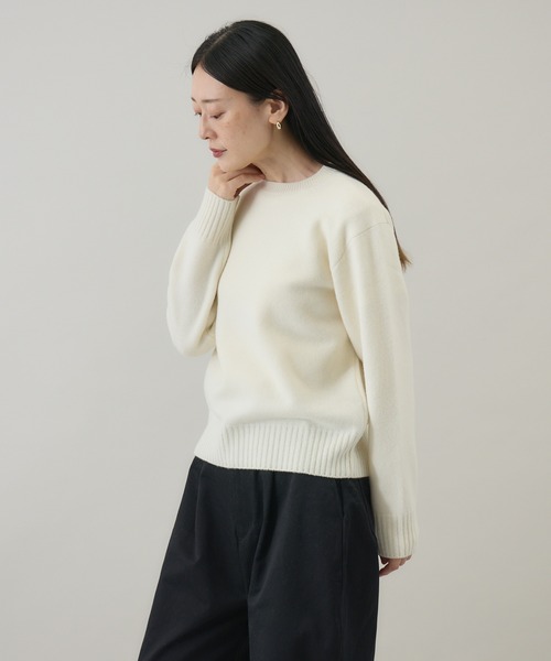 ニット セーター 「kuros'オリジナル」ウールカシミヤ クルーネック