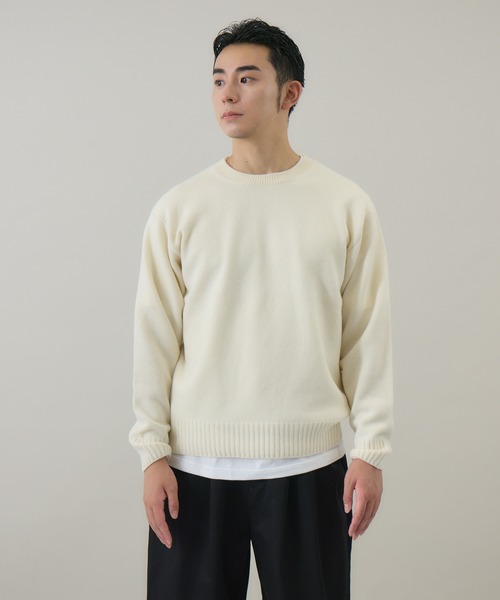 LUXE AMPLUS ホワイト セーター LUXE AMPLUS ホワイトタートルネックニット