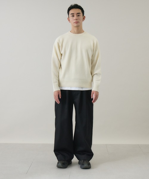 ニット セーター 「kuros'オリジナル」ウールカシミヤ クルーネック