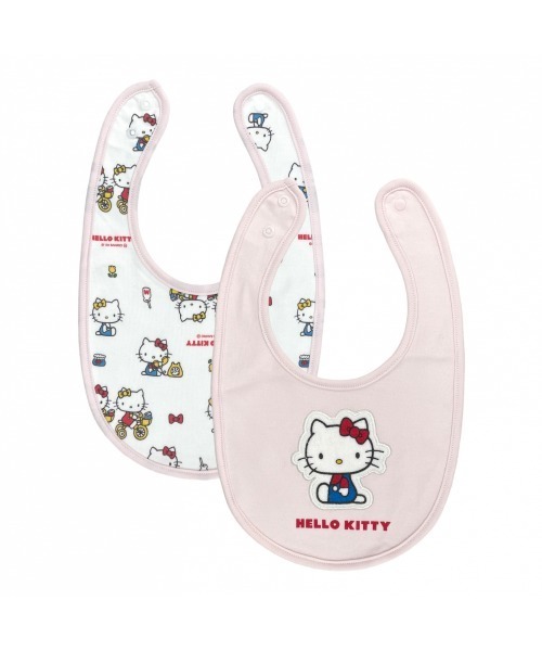 l.キャラクタースタイ 2枚セット sanrio（サンリオ） スタイ よだれかけ アップリケ付きスタイ2枚組