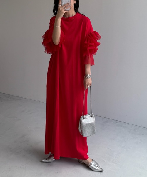 「wee9s」 半袖ワンピース FREE ブラック レディース_画像7