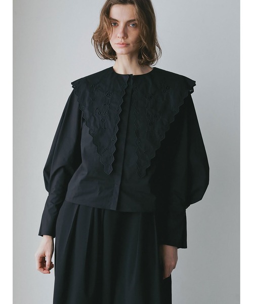 HER. ブラウス シャツ エンブロイダリーカラーブラウス レディース