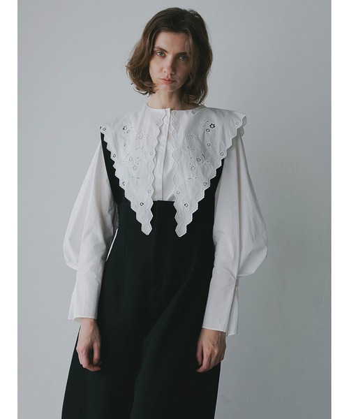 HER. ブラウス シャツ エンブロイダリーカラーブラウス レディース