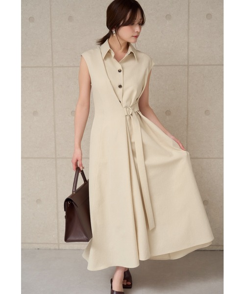 FRAY I.D ベージュノースリーブワンピース FRAY I.D（フレイ・アイディー） ノースリーブワンピース 0 ベージュ