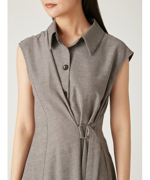 FRAY.I.D アイボリー ノースリーブロングベスト S FRAY I.D（フレイアイディー）の「ノーカラーバックスリットジレ