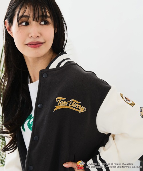 スタジャン 「TOM＆JERRY/トムとジェリー」フリースボンディング