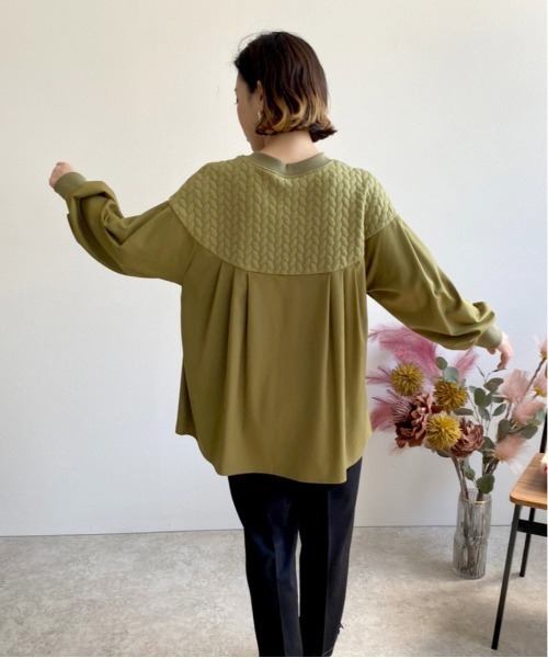 「LHELBIE」 長袖ブラウス M オリーブ レディース_画像4