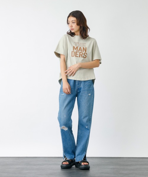 「MICA&DEAL」 半袖Tシャツ フリー チャコールグレー レディース_画像7