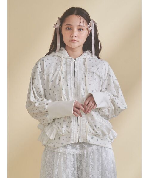 merry jenny（メリージェニー） パーカー frill lace puff hoodie