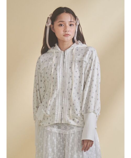 merry jenny（メリージェニー） パーカー frill lace puff hoodie