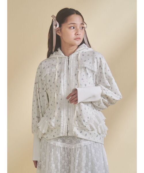 merry jenny（メリージェニー） パーカー frill lace puff hoodie