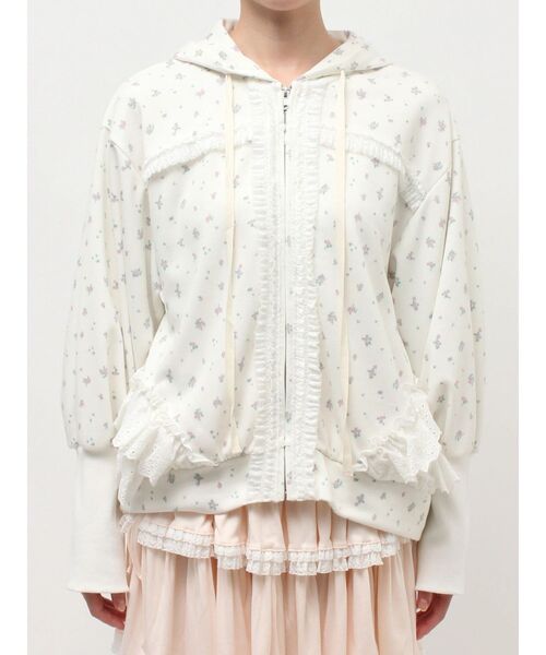 merry jenny（メリージェニー） パーカー frill lace puff hoodie