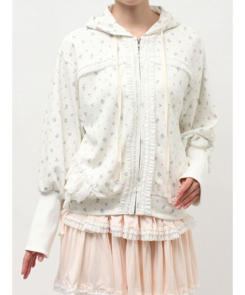 merry jenny（メリージェニー） パーカー frill lace puff hoodie