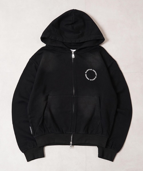 MEMORY パーカー 「MEMORY」スプレー加工 ダブルZIPパーカー / Spray