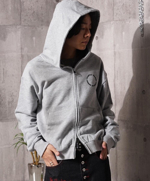 MEMORY パーカー 「MEMORY」スプレー加工 ダブルZIPパーカー / Spray