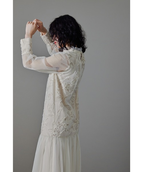 「niana」 長袖ワンピース L アイボリー レディース_画像7