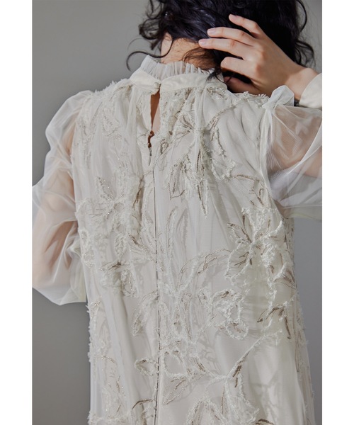 「niana」 長袖ワンピース L アイボリー レディース_画像8