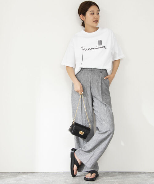 「Rie Miller」 半袖Tシャツ 38 ベージュ系その他5 レディース_画像3