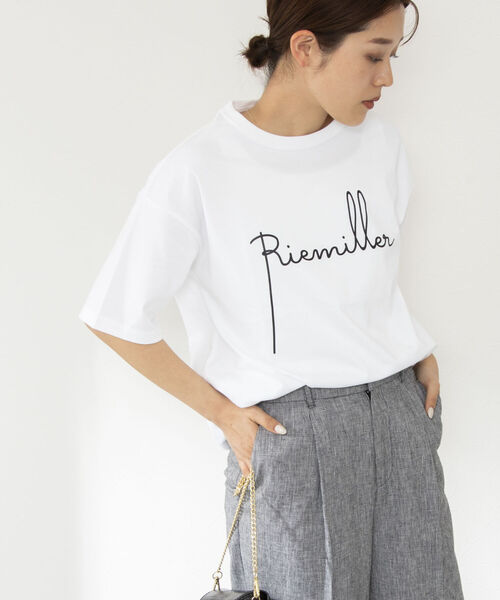 「Rie Miller」 半袖Tシャツ 38 ベージュ系その他5 レディース_画像4