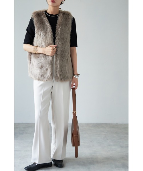 「&. NOSTALGIA」 ベスト FREE モカ レディース_画像2