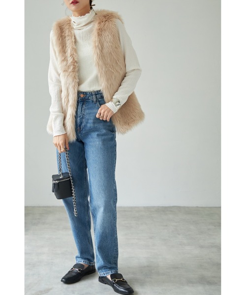 「&. NOSTALGIA」 ベスト FREE モカ レディース_画像3