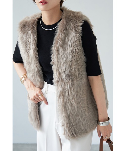 「&. NOSTALGIA」 ベスト FREE モカ レディース_画像6