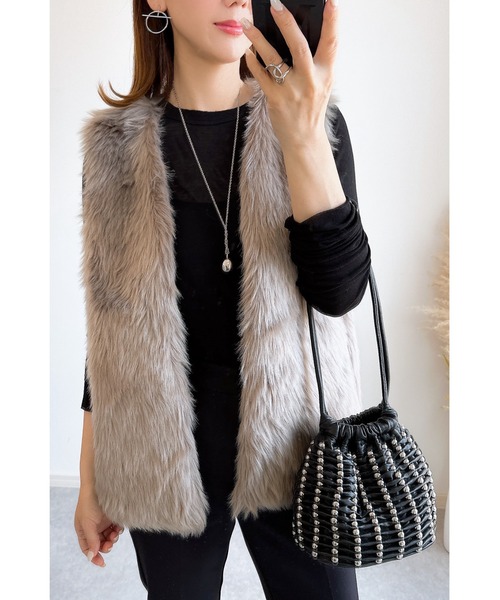 「&. NOSTALGIA」 ベスト FREE モカ レディース_画像8