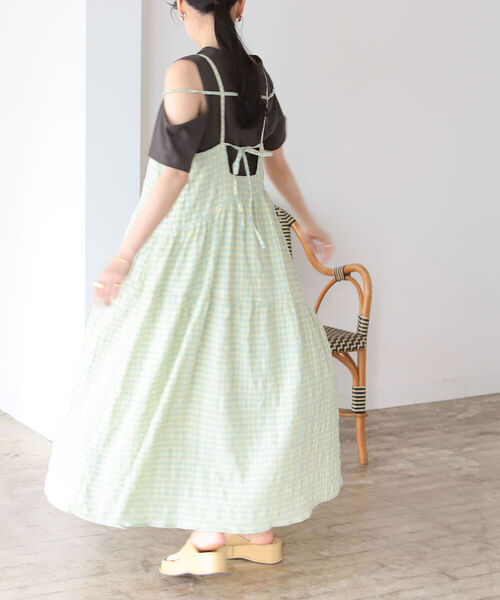 「BeAMS DOT」 キャミソールワンピース FREE サックスブルー レディース_画像4