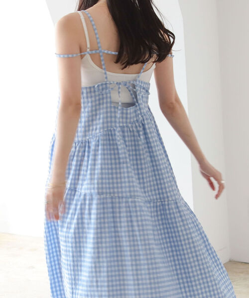 「BeAMS DOT」 キャミソールワンピース FREE サックスブルー レディース_画像9