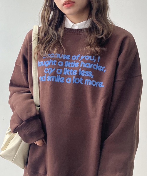 AS KNOW AS（アズノゥアズ） トレーナー スウェットフロッキーロゴ 裏