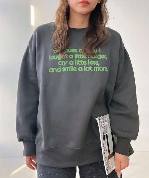 AS KNOW AS（アズノゥアズ） トレーナー スウェットフロッキーロゴ 裏